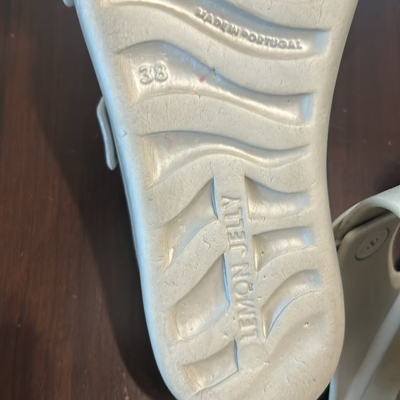 Lemon Jelly Double Strap Platform Wedge Slip on Slides Sandals Warm Grey EU 38 - Picture 11 of 17